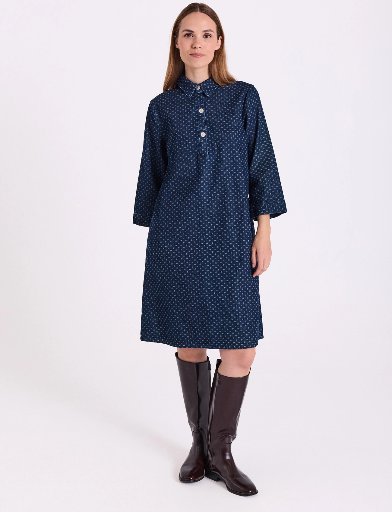 FREE/QUENT Fqrinna-Dress, XS, Navy, Kjoler > Skjortekjoler, Dame