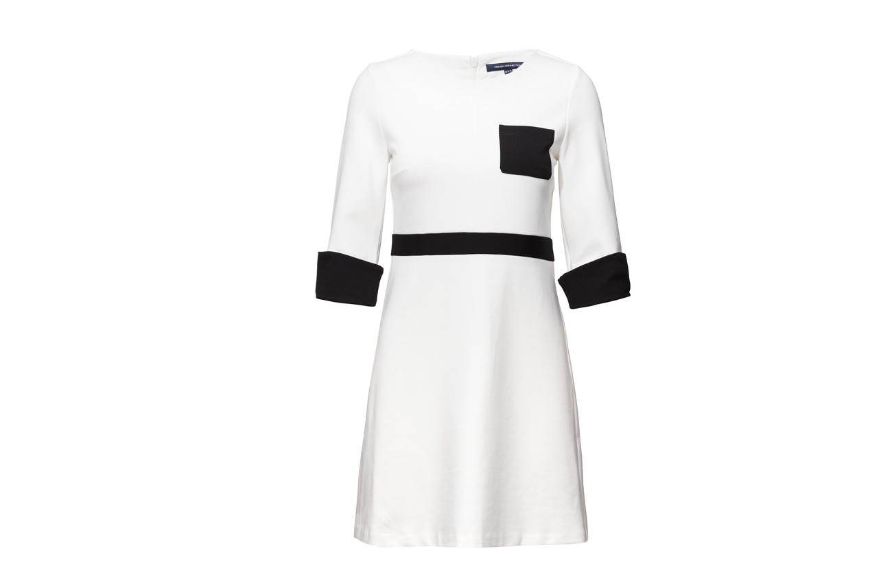 White black Gabrielle French 24 73 Nylon 3 Ls Connection Viscose Dress Winter Elastane Jersey Pkt 8WB1gWn