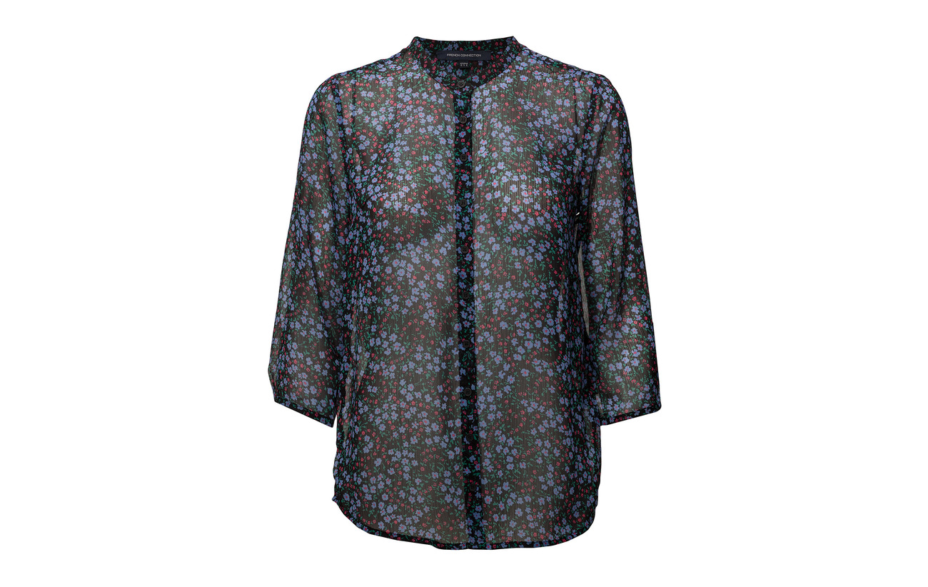 French Collarlss Pink Connection Aubine Shirt 100 Mischief Multi Crinkle Polyester pwprgR