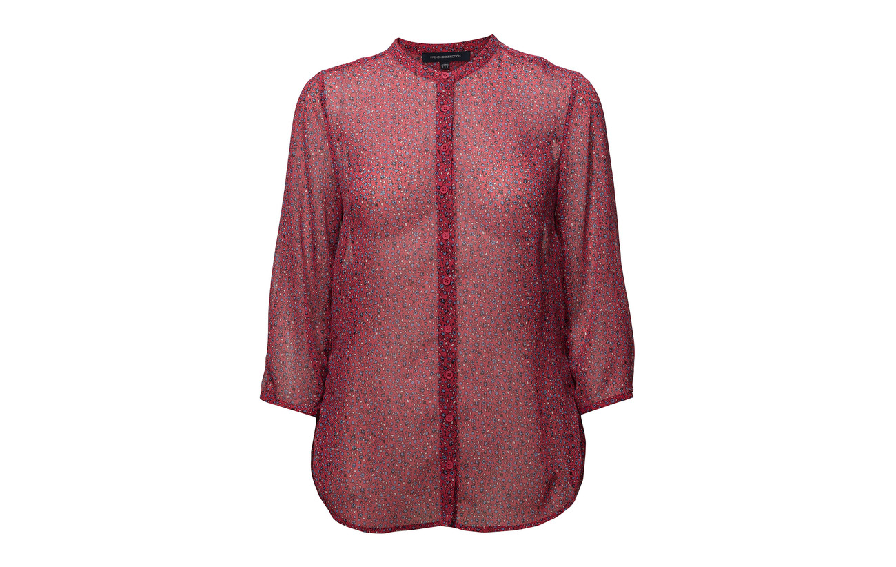 French Collarlss Pink Connection Aubine Shirt 100 Mischief Multi Crinkle Polyester pwprgR