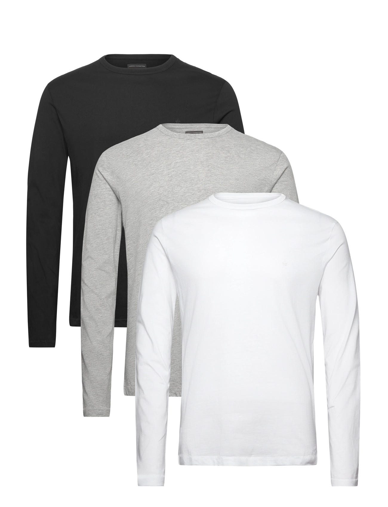 FRENCH CONNECTION 3 Pack Crew Ls Schwarz - XXL - Herren