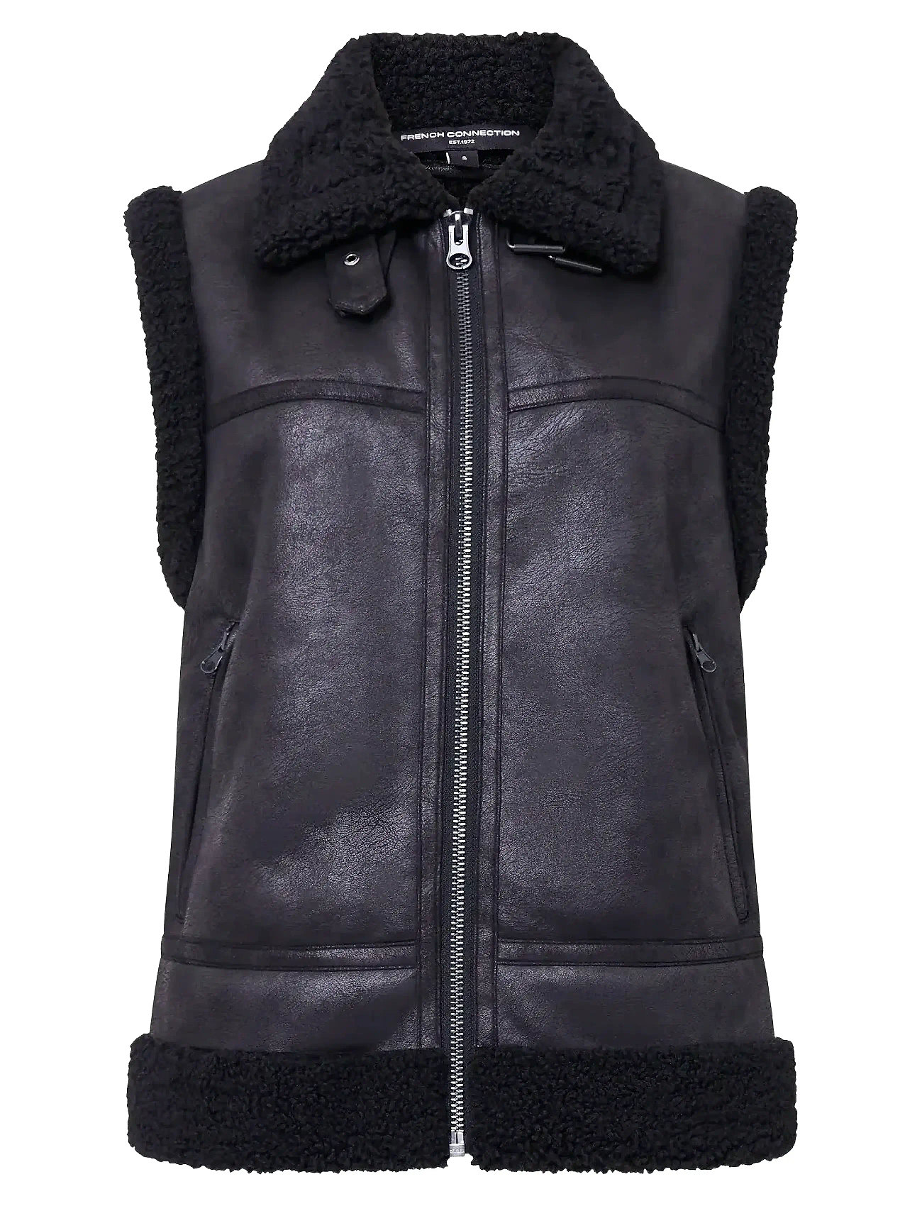 FRENCH CONNECTION Camry Faux Wildleder S/Less Weste Schwarz - S - Damen