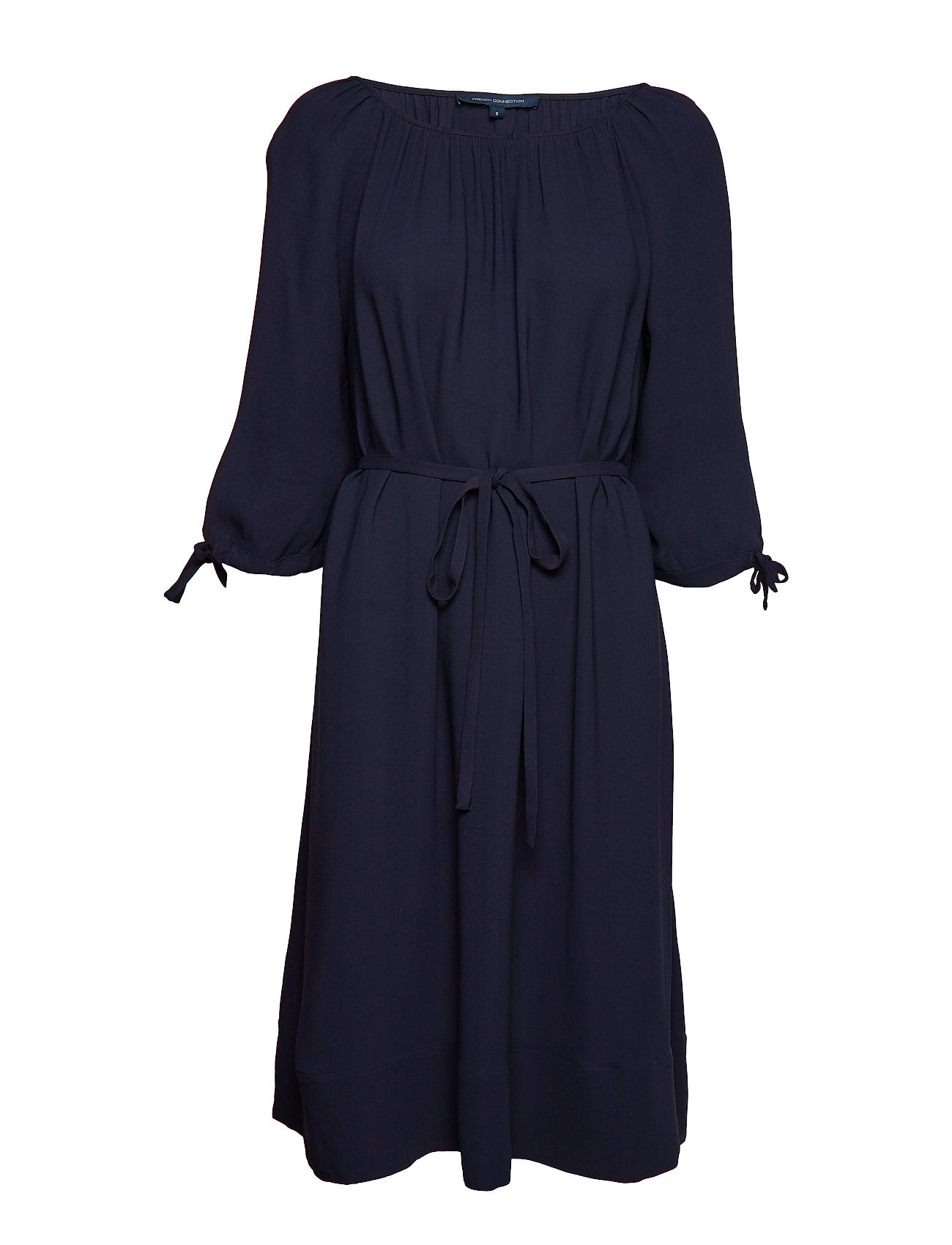 Ezmiya Crepe Solid Jurk Knielengte Blauw French Connection french connection kopen in de aanbieding