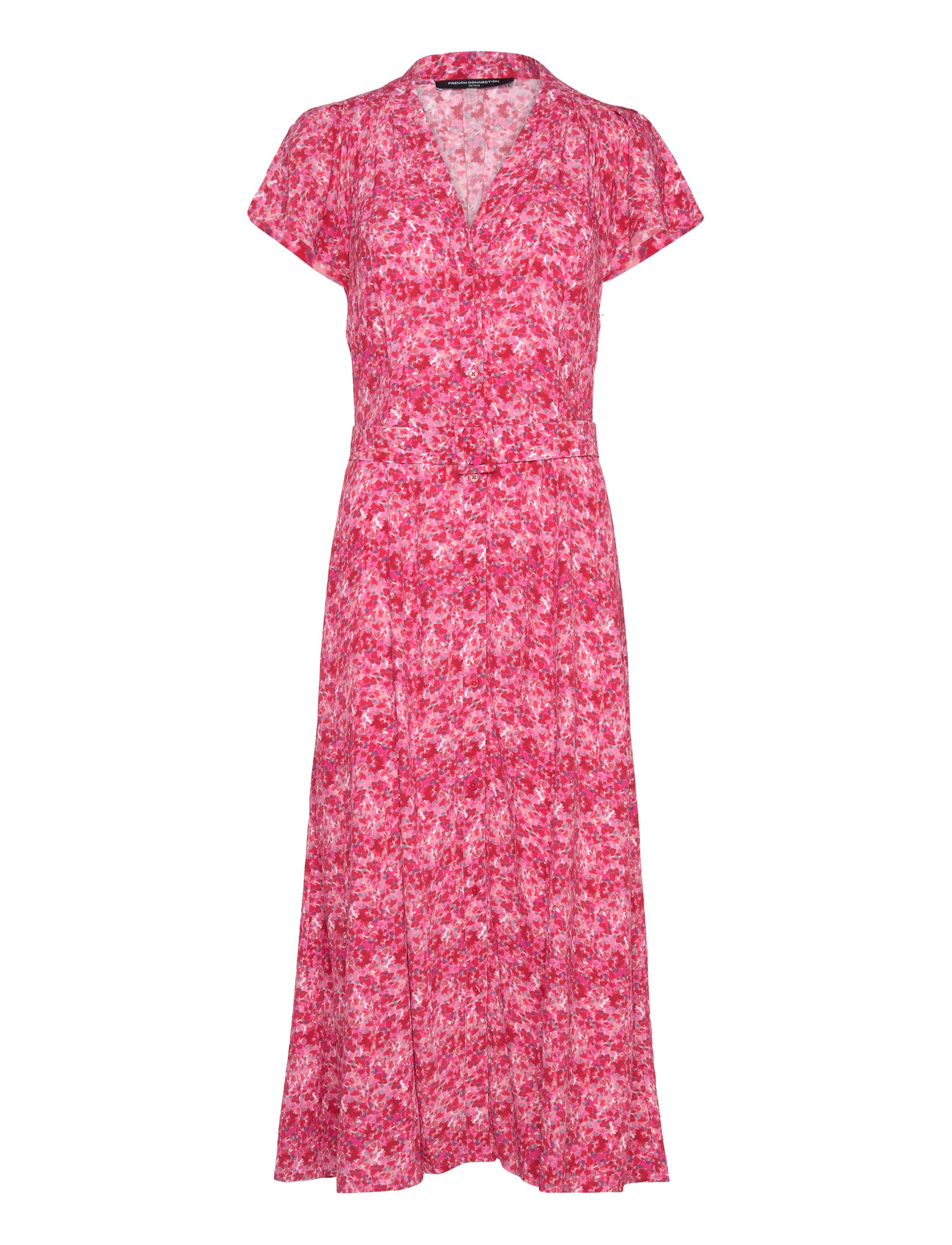 Cass Delphine Ss V Nk Midi Drs Red French Connection