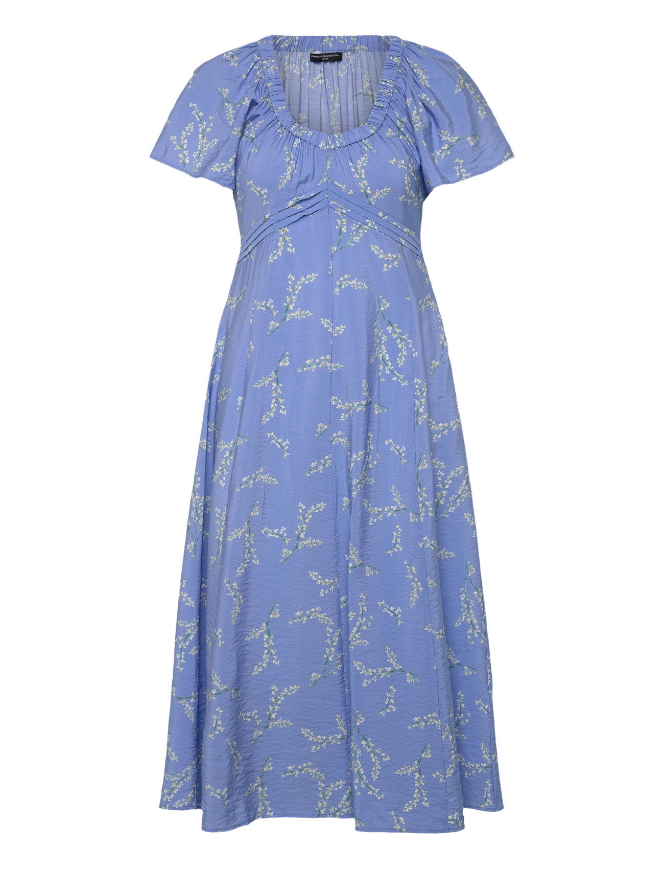 Daniella Faron Drape V Nk Midi Dresses Knitted Dresses Blue French Connection
