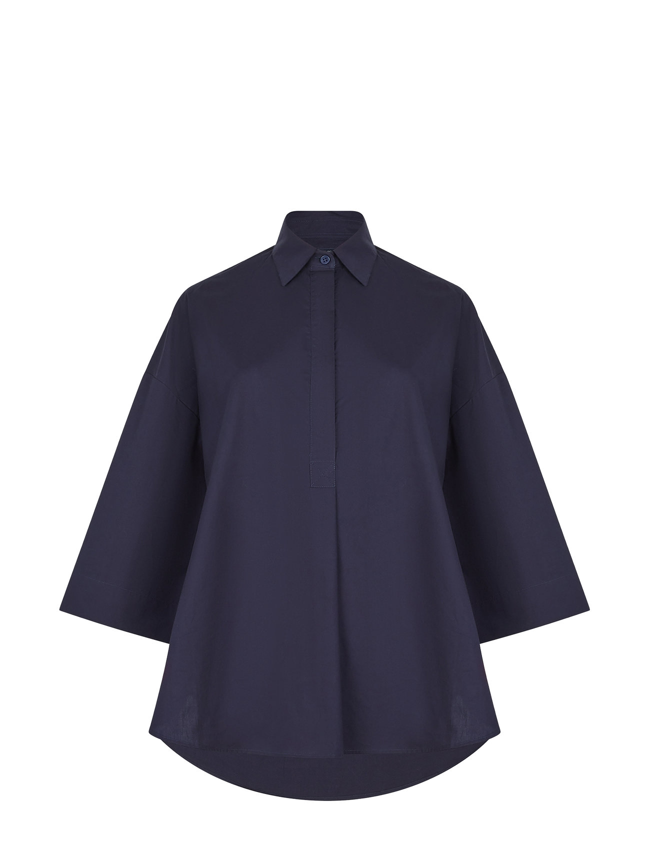 French Connection Rhodes Poplin Ss Popover, S, Navy, Skjorter > Langærmede, Dame