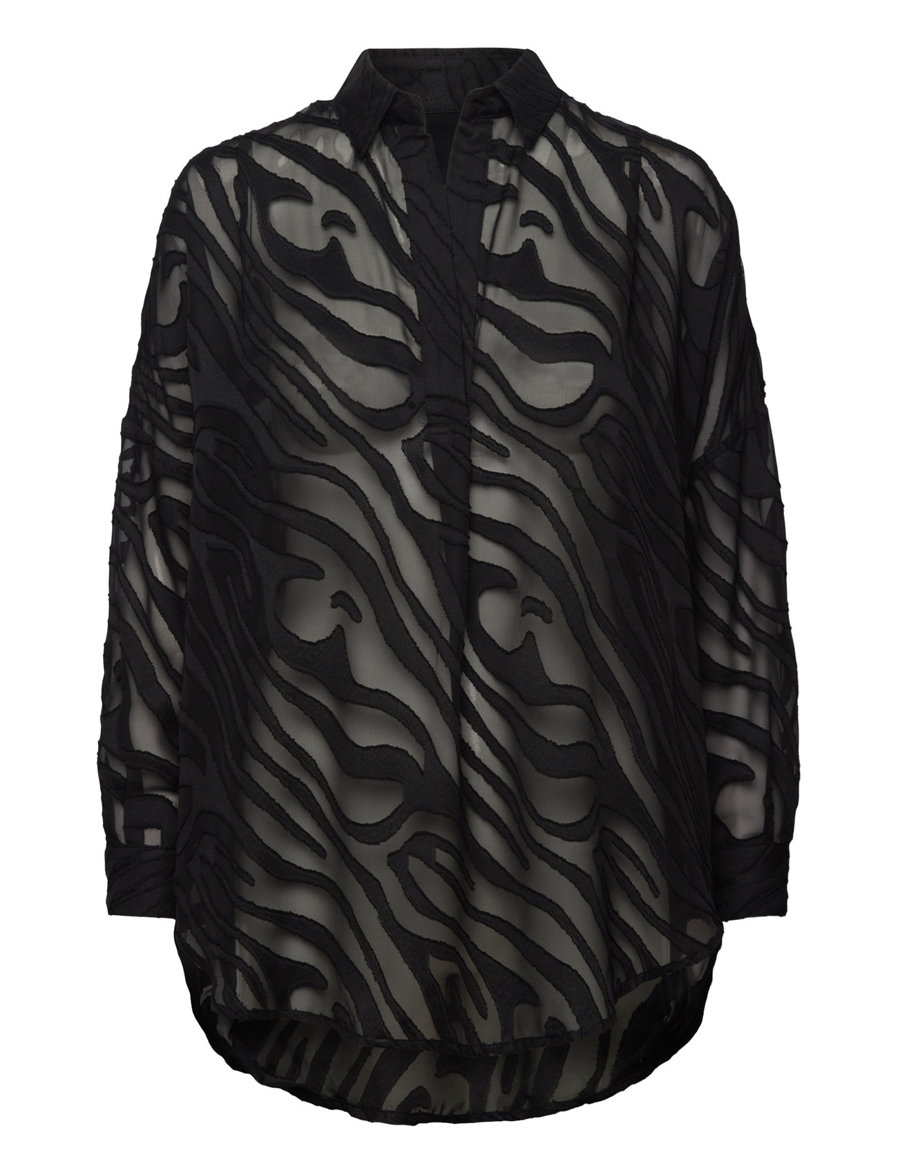 FRENCH CONNECTION Zebra Devore Popover Schwarz - XS - Damen