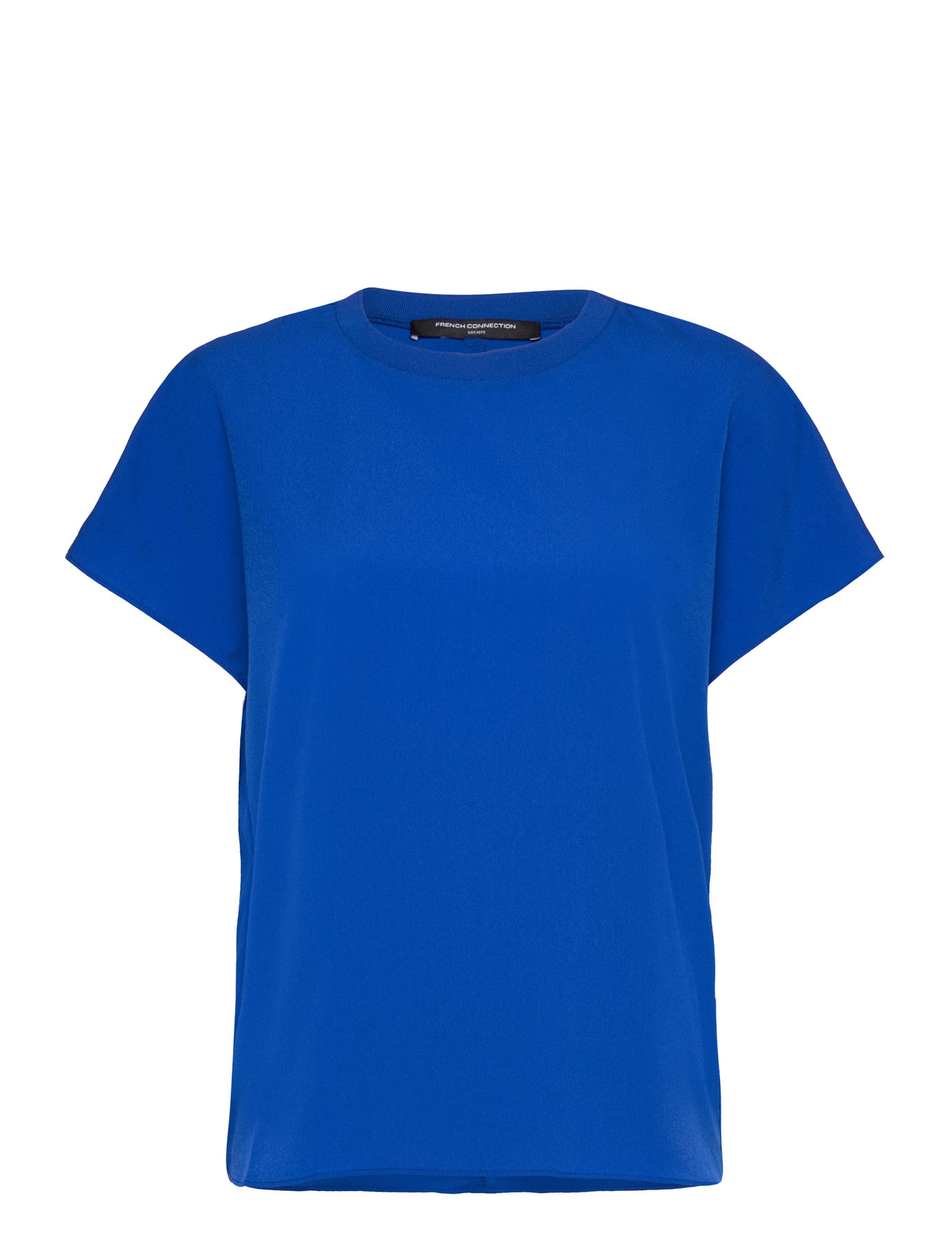 Crepe Light Crew Neck Top Blue French Connection