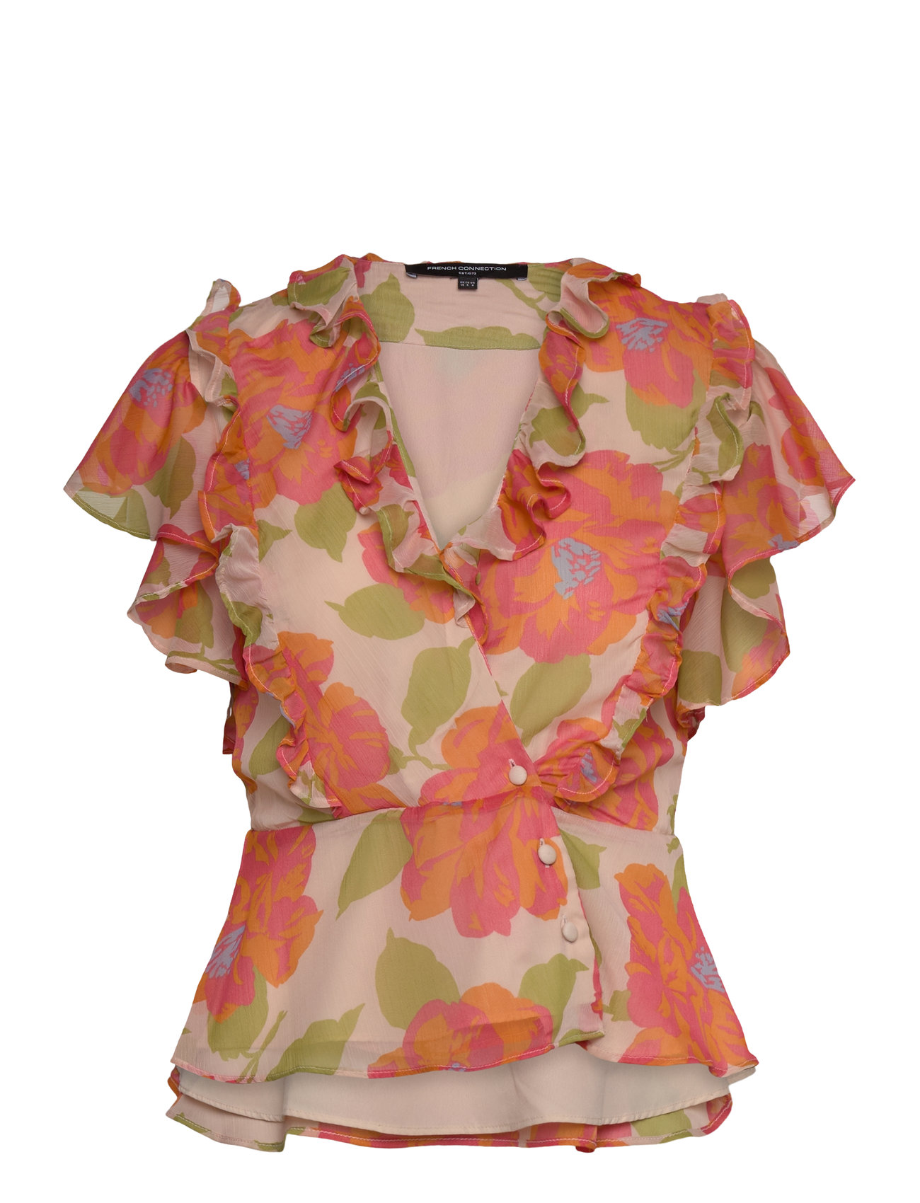 FRENCH CONNECTION Louisa Hallie Crinkle Bluse Pink - 34 - Damen