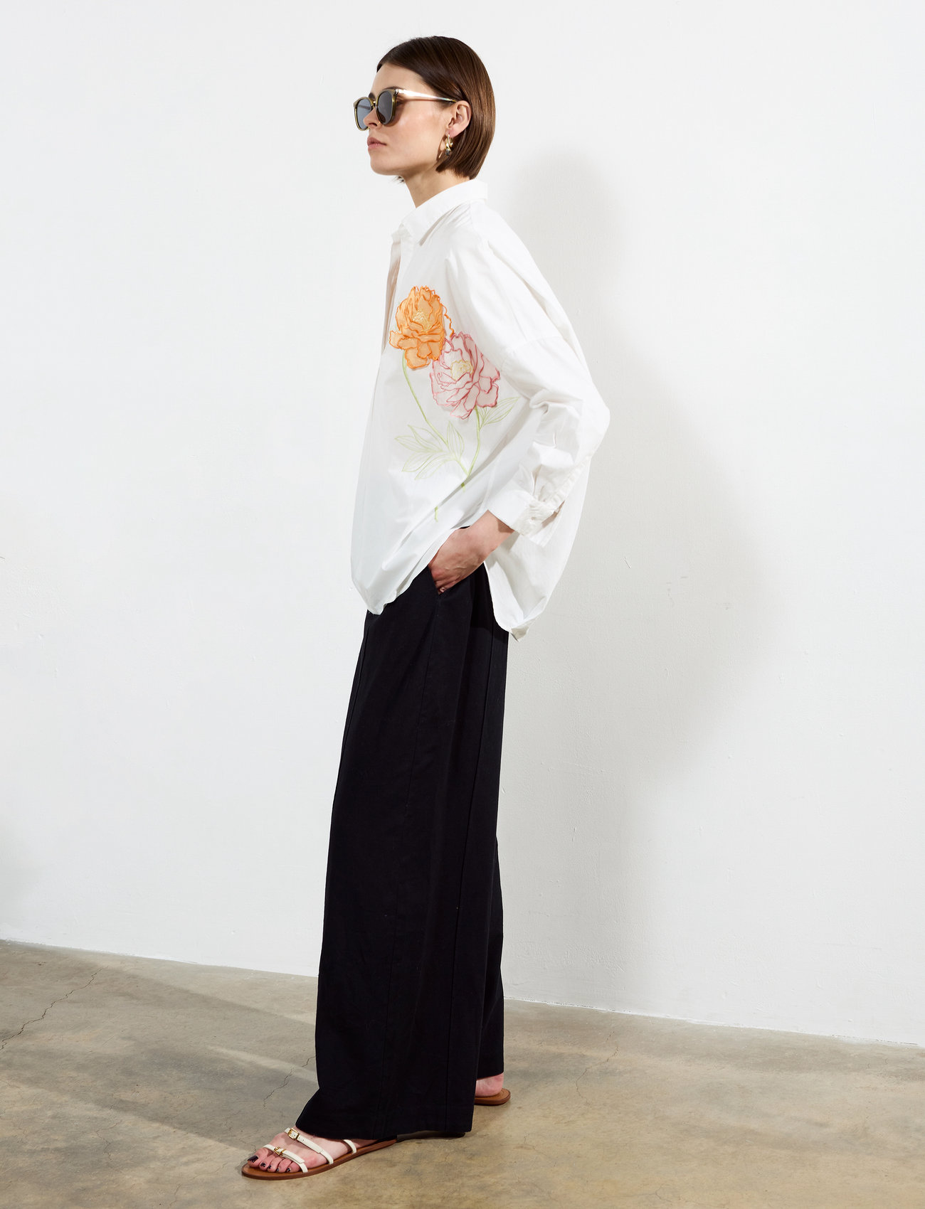 French Connection Cambria Cotton Popover Shirt, XS, White, Skjorter > Langærmede, Dame