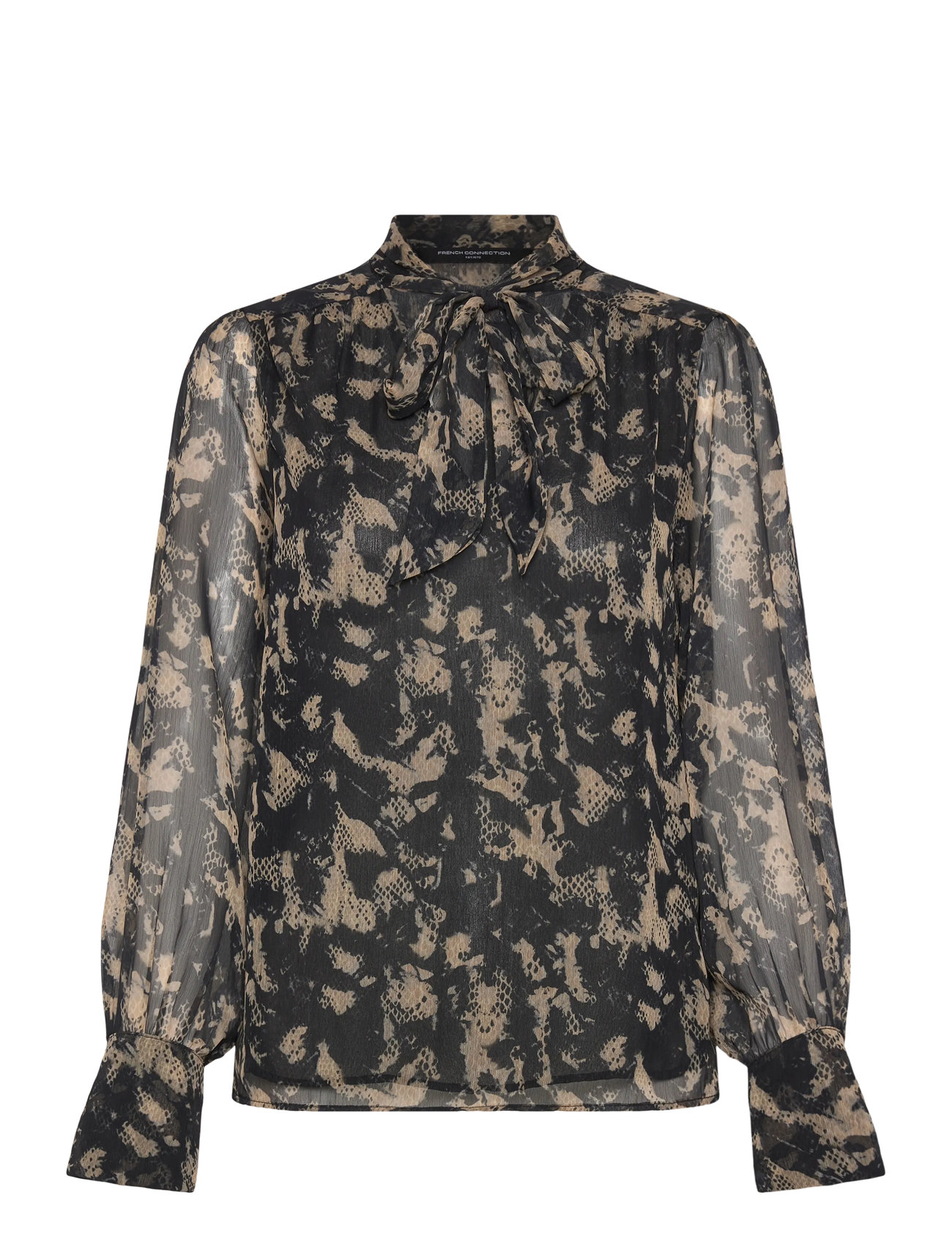 FRENCH CONNECTION Amelia Hallie Tie Nk Bluse Schwarz - S - Damen