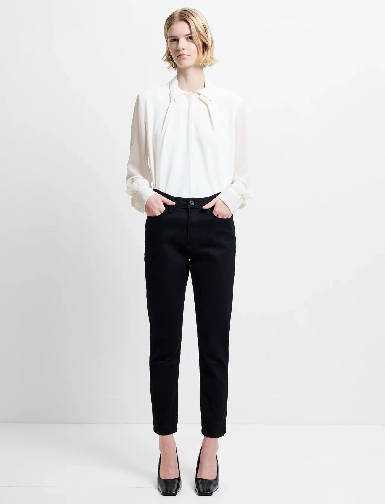 French Connection Stretch Cigarette Ankle Denim, 42, Black, Jeans > Lige-Almindelige, Dame
