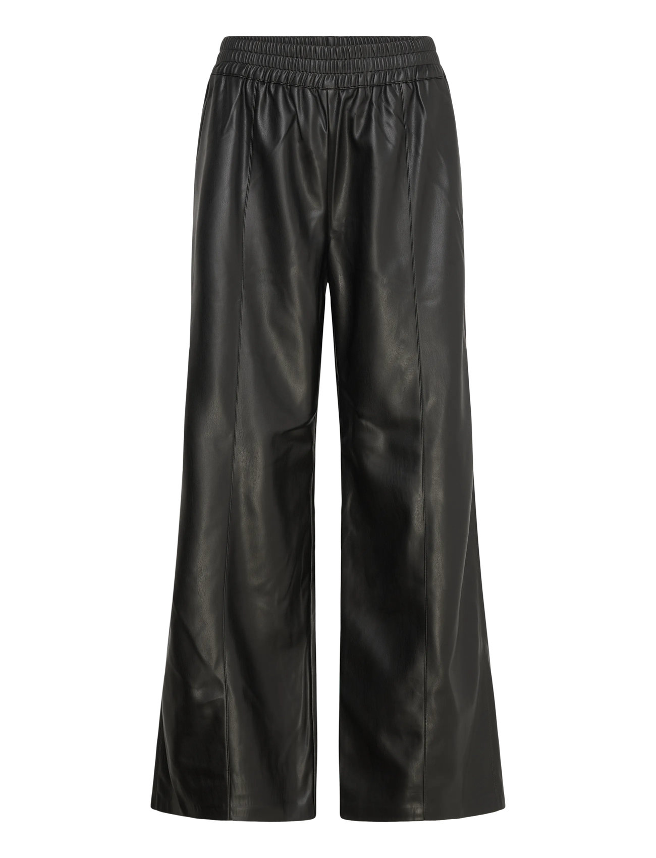 French Connection Tasher Wide Leg Pu Trouser, M, Black, Bukser > Brede Ben, Dame