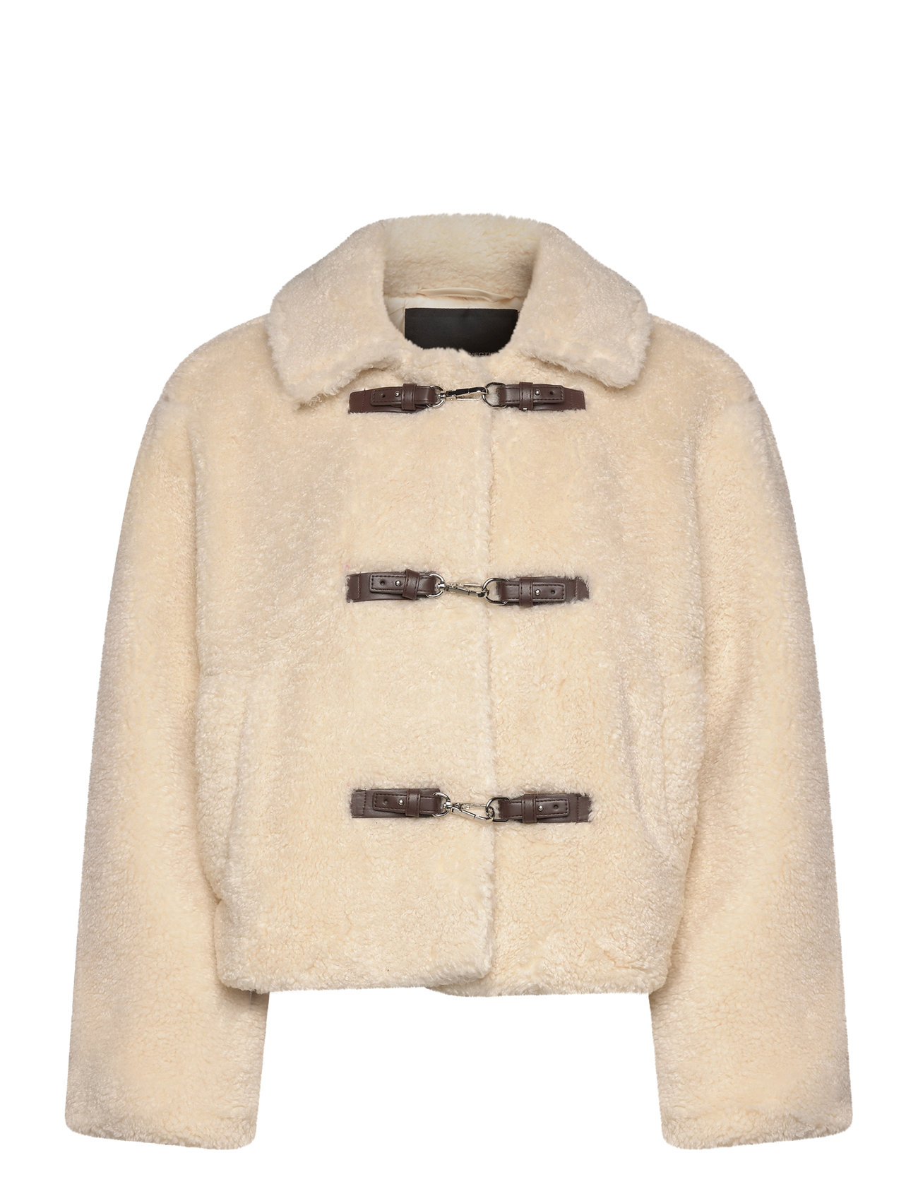 French Connection Alex Faux Fur Jacket Kräm