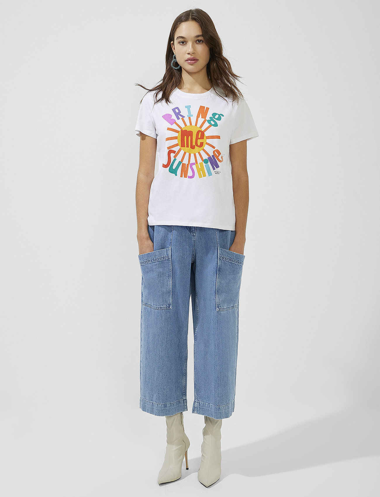 French Connection - BRING ME SUNSHINE BOYFIT TEE - t-shirts - linen white - 0
