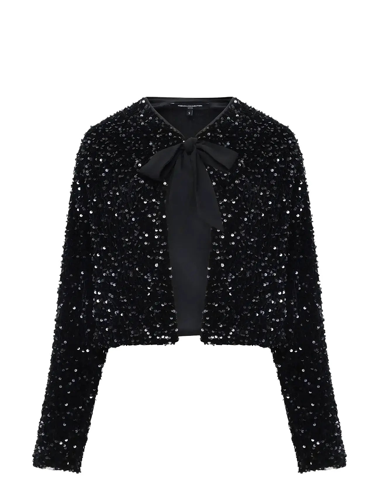 FRENCH CONNECTION Monet Pailletten Tie Cardigan Schwarz - XS - Damen