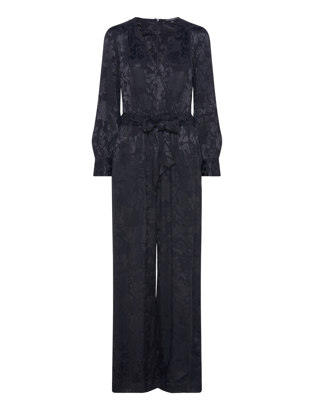 Arya Satin Jacquard Jumpsuit Black French Connection