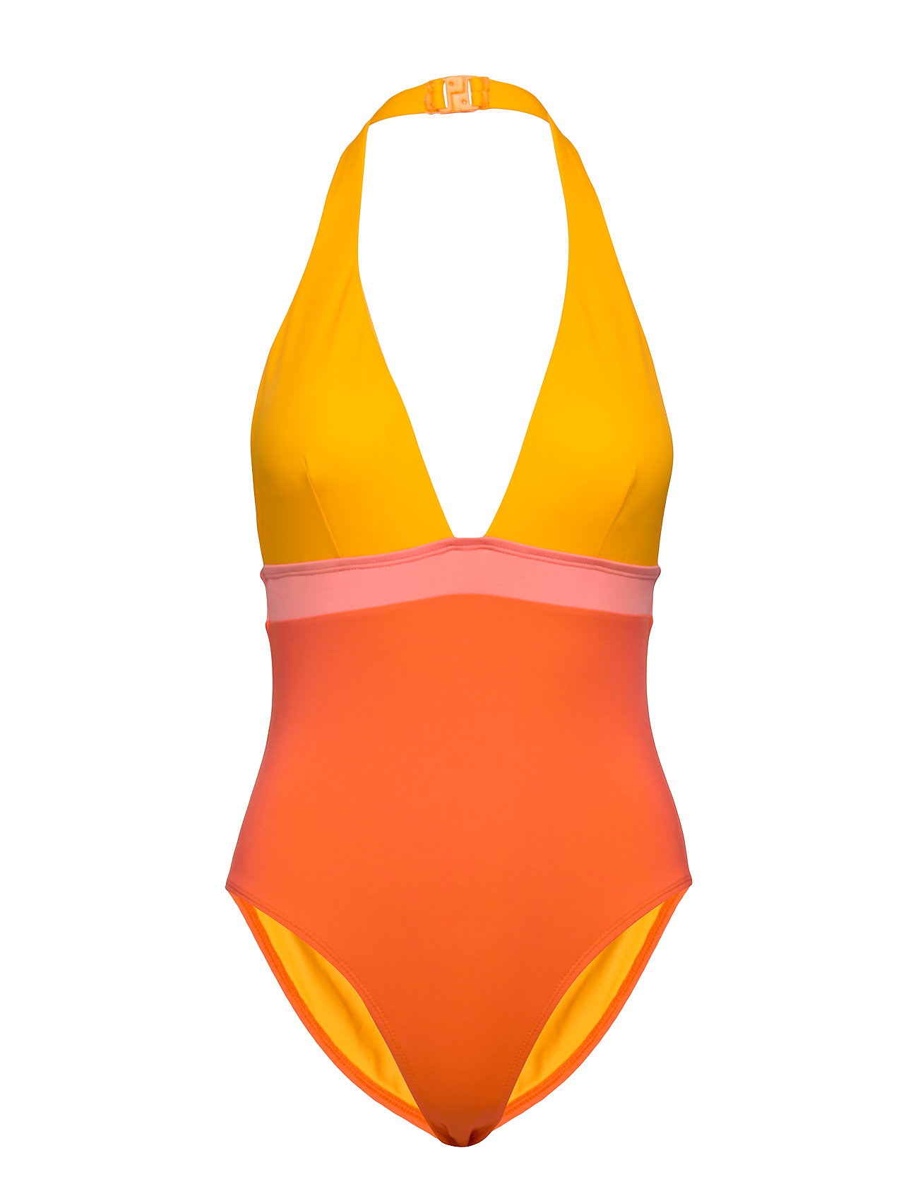 orange plunge swimsuit