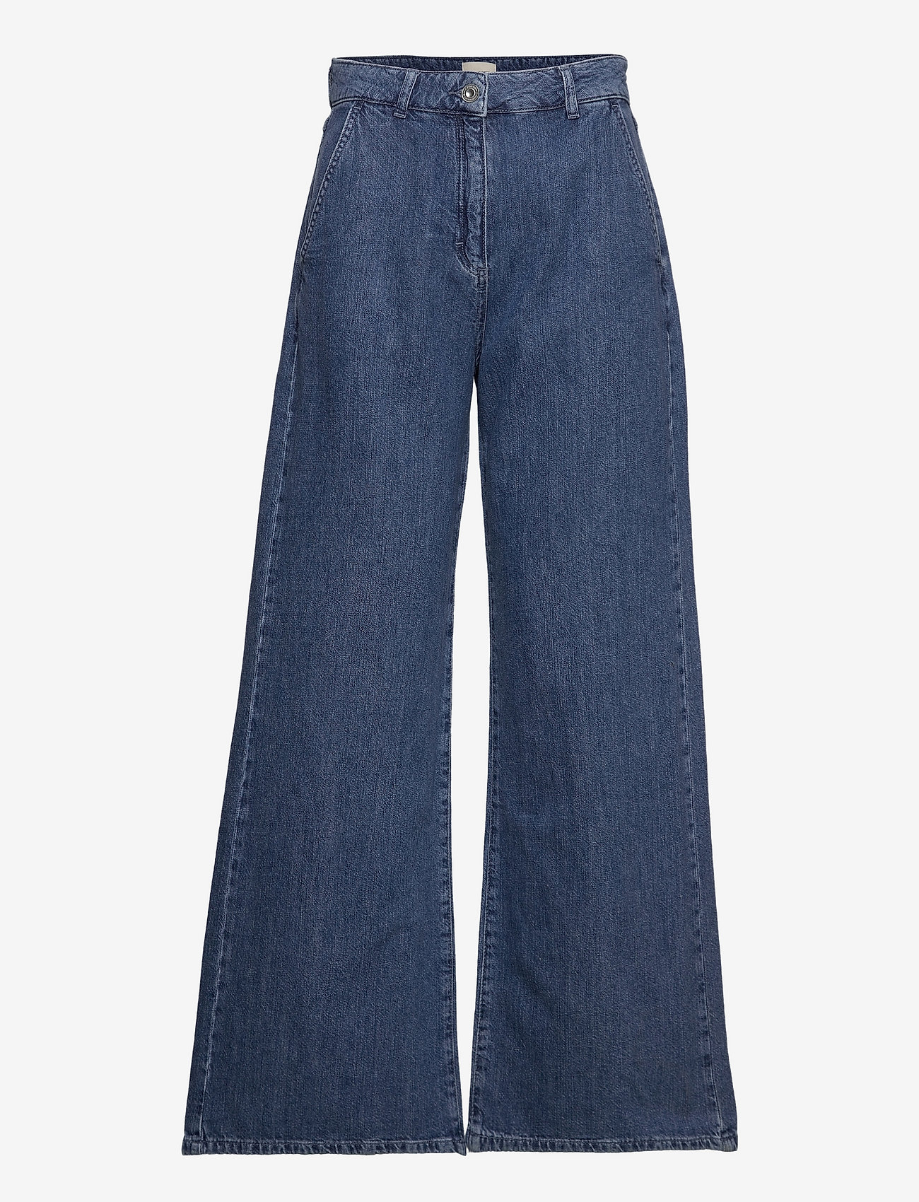 French Connection - ZUZI LINEN BLEND DNM WIDE JEAN - vida jeans - mid blue - 0