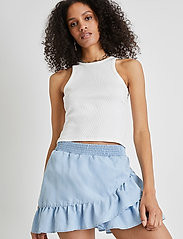 French Connection - AVES CHAMBRAY MINI SKIRT - jeanskjolar - stone wash - 4