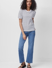 French Connection - STRIPE PUFF SLEEVE TEE - t-shirts - summer wh/util blue - 3