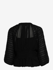 French Connection - PF CORA PLEATED SMOCK TOP - långärmade blusar - black - 2