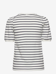 French Connection - STRIPE PUFF SLEEVE TEE - t-shirts - summer wh/util blue - 2