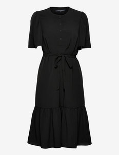 COURTNEY CREPE TIERED DRESS - midiklänningar - black