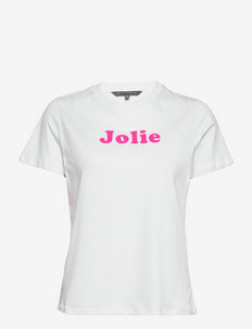 JOLIE GRAPHIC BOYFIT TEE - t-shirts - white