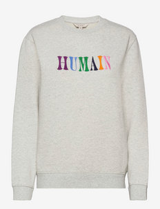 HUMAIN ORGANIC L/S CREW SWEAT - sweatshirts & hoodies - dove grey mell
