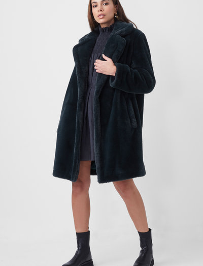 french connection black teddy coat