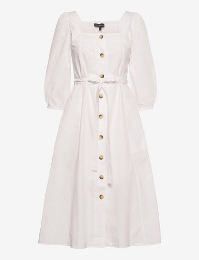LAVANNA POPLIN SQUARE NCK DRSS - midi kjoler - summer white