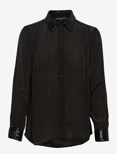 PF ESHKA SEQUIN DETAIL SHIRT - långärmade skjortor - black