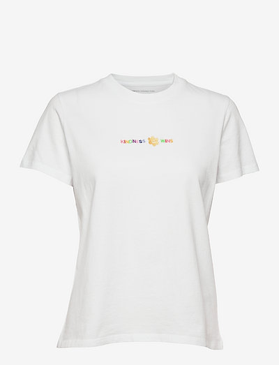 KINDNESS WINS GRPHC BOYFIT TEE - t-shirts - linen white