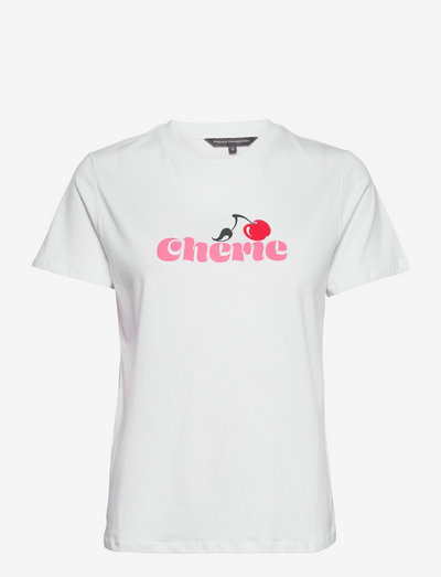 CHERIE GRAPHIC BOYFIT TEE - t-shirty - white