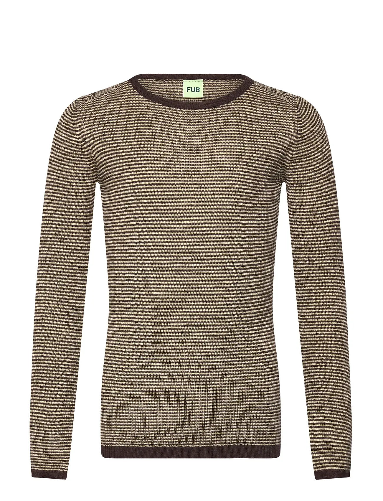 FUB Rib Blouse, 80, Brown, Strik > Pullovere, Børn