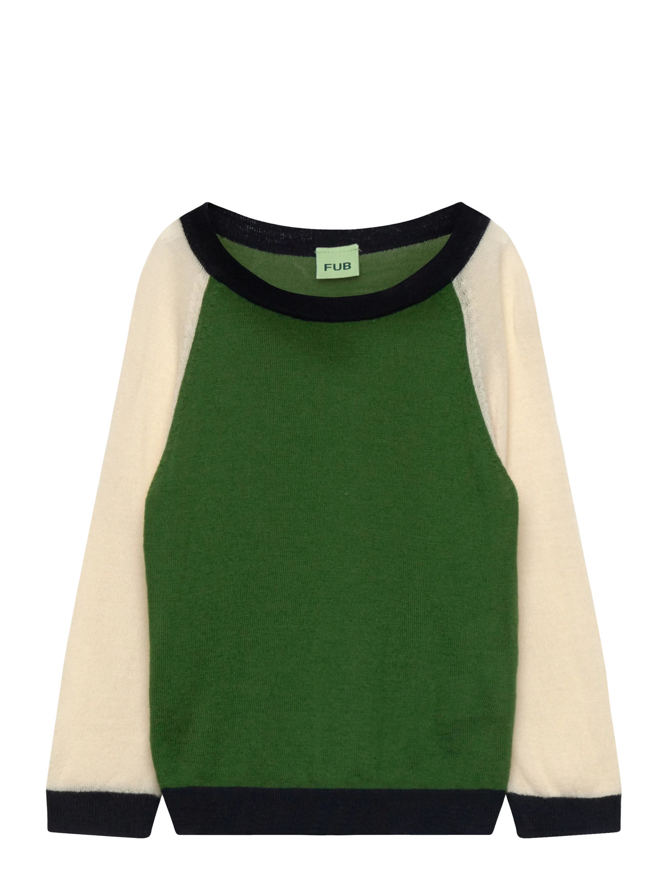 FUB Colour Block Blouse, 90, Green, Strik > Pullovere, Børn