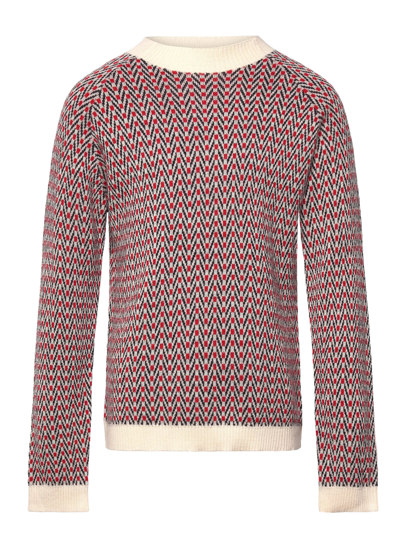 FUB Herringbone Sweater, 100, Burgundy, Strik > Pullovere, Børn