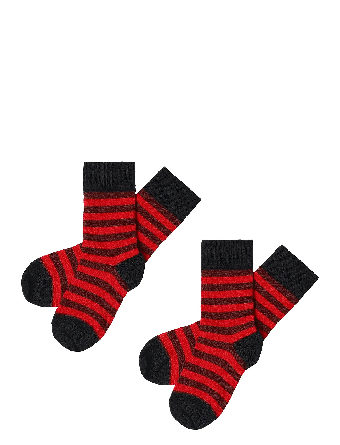 FUB 2-Pack Classic Stripe Socks, 22/24, Socken & Strumpfhosen, Rot - Kinder