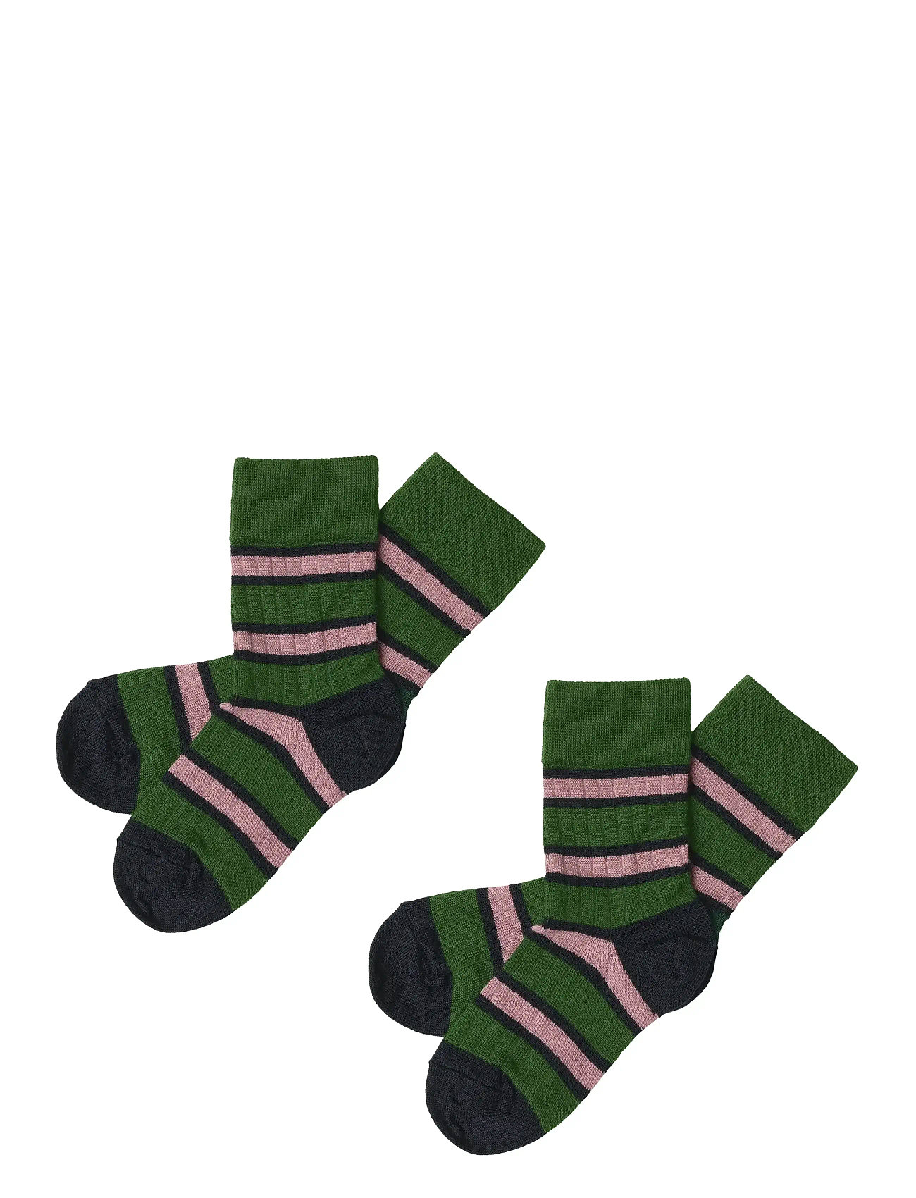 FUB 2-Pack Two-Tone Stripe Socks, 19/21, Green, Sokker & Strømpebukser > Sokker, Børn