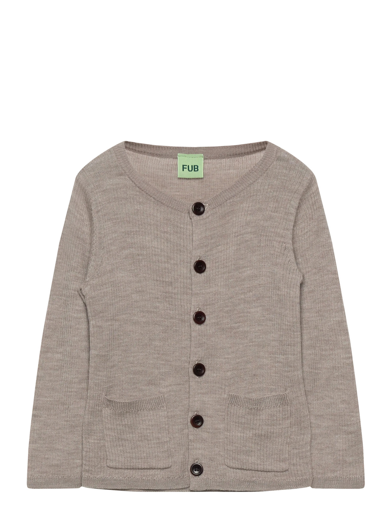 FUB Baby Rib Cardigan, 80, Beige, Strik > Cardigans, Børn