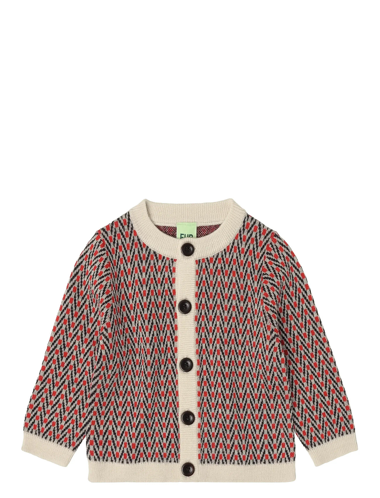 FUB Baby Herringbone Cardigan Rot - 62 - Kinder