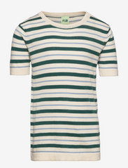 Striped T-shirt - ECRU/DEEP GREEN