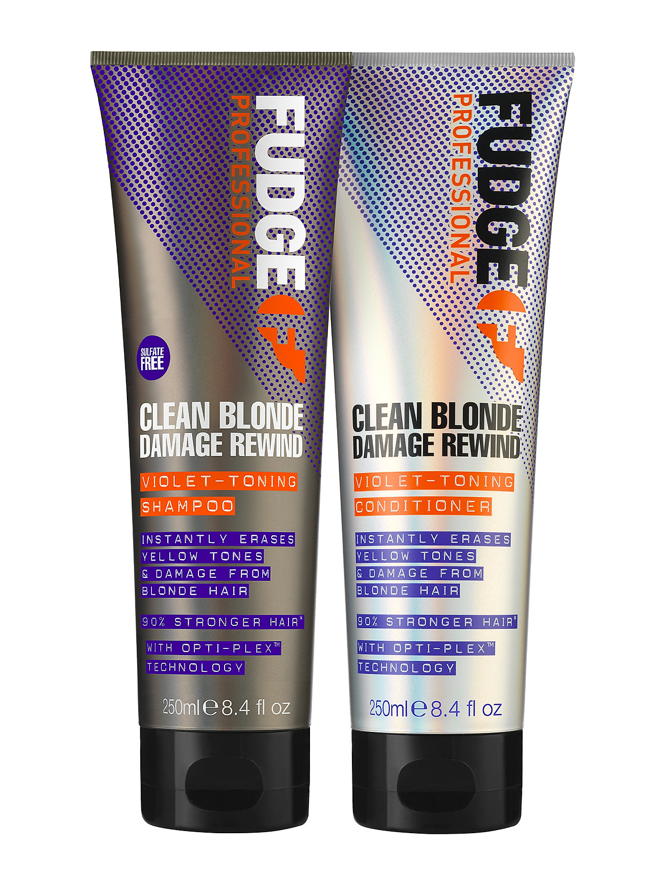 Clean Blonde Damage Rewind Violet Duo 2X250 Ml Beauty Women Hair Care Nude Fudge