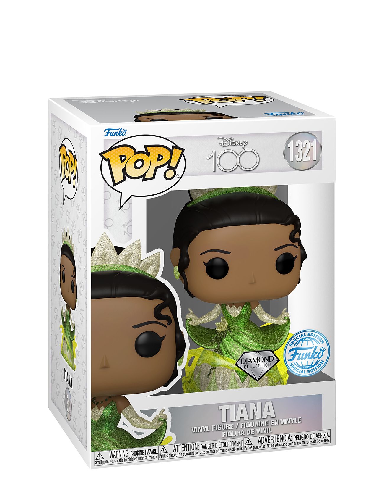 Funko! Pop Diamond Glitter Excl D100 Tiana Toys Playsets & Action Figures Action Figures Multi/patterned Funko