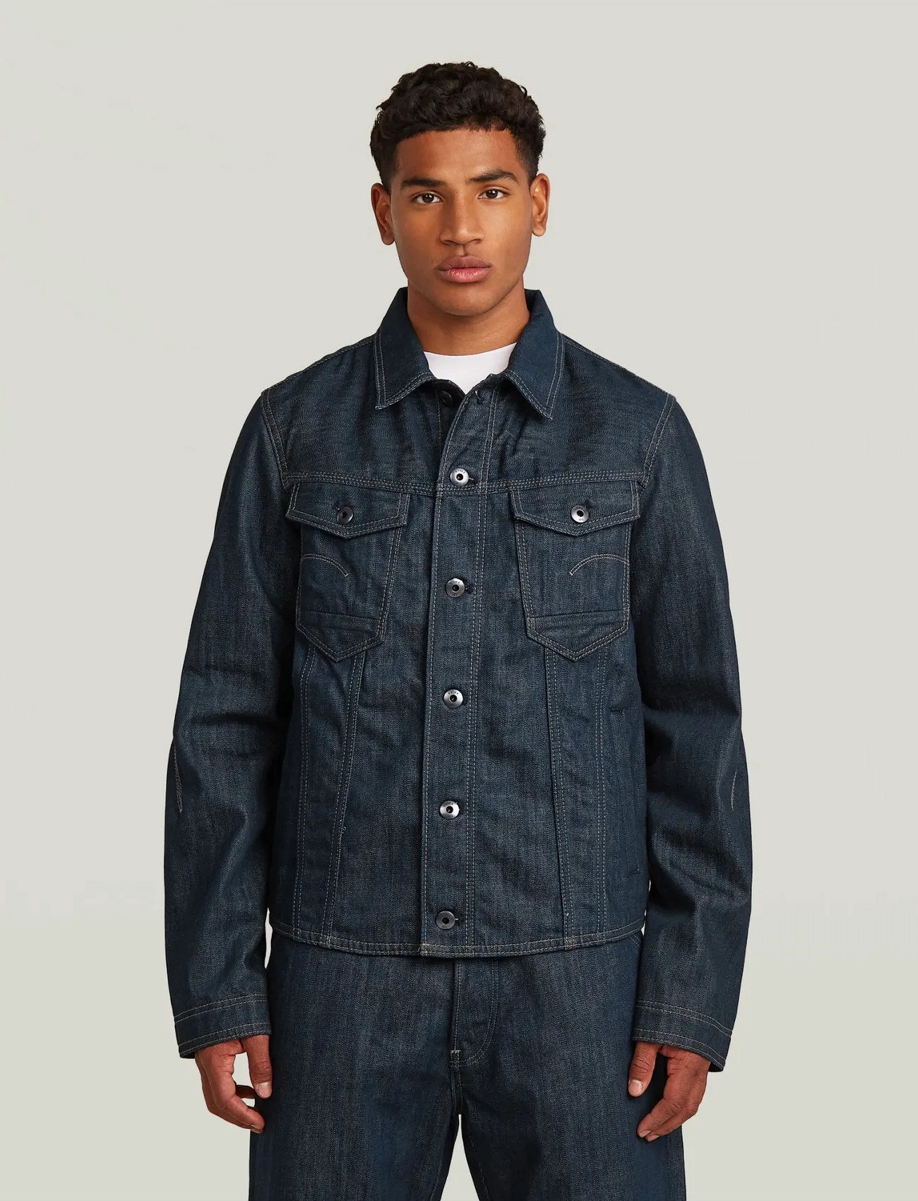 G-Star Slim 3D Dart Jacket, S, Navy, Denim > Lined Denim Jackets, Herre