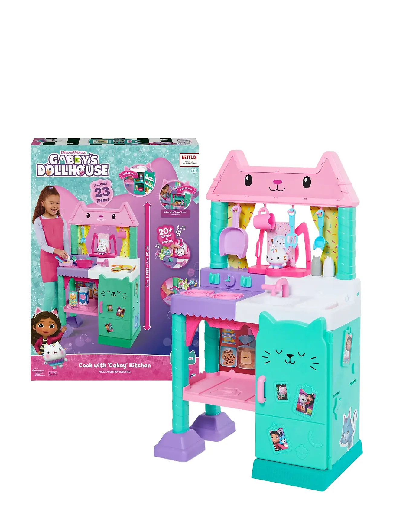 Gabby's Dollhouse Gabby's Dollhouse Cakey Kitchen, One Size, Multi/patterned, Legetøjskøkkener Og Tilbehør > Legetøjskøkkener, Børn