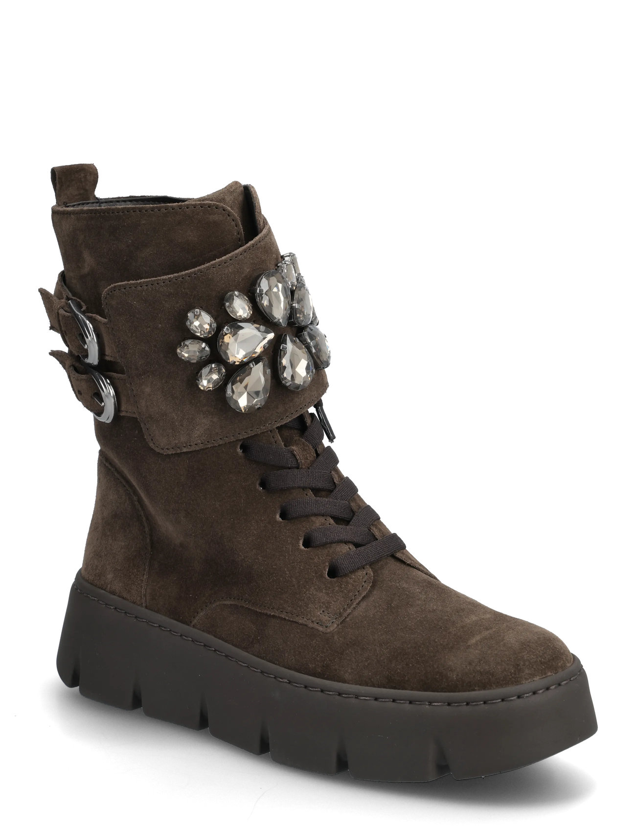 Gabor Laced Ankle Boot, 38.5, Brown, Ankelstøvler > Ankelstøvler Med Flad Hæl, Dame