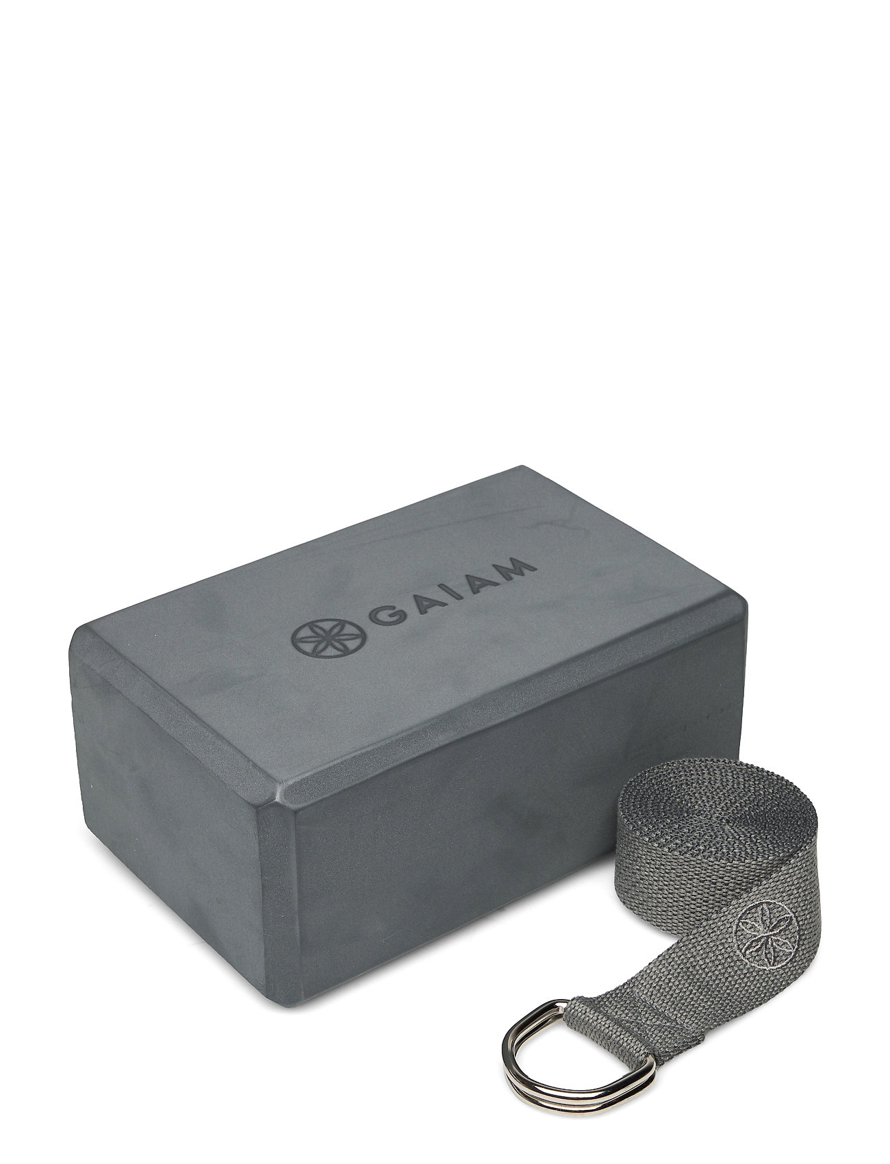Gaiam Block-Strap Combo Grey Accessories Sports Equipment Yoga Equipment Yoga Blocks And Straps Harmaa Gaiam