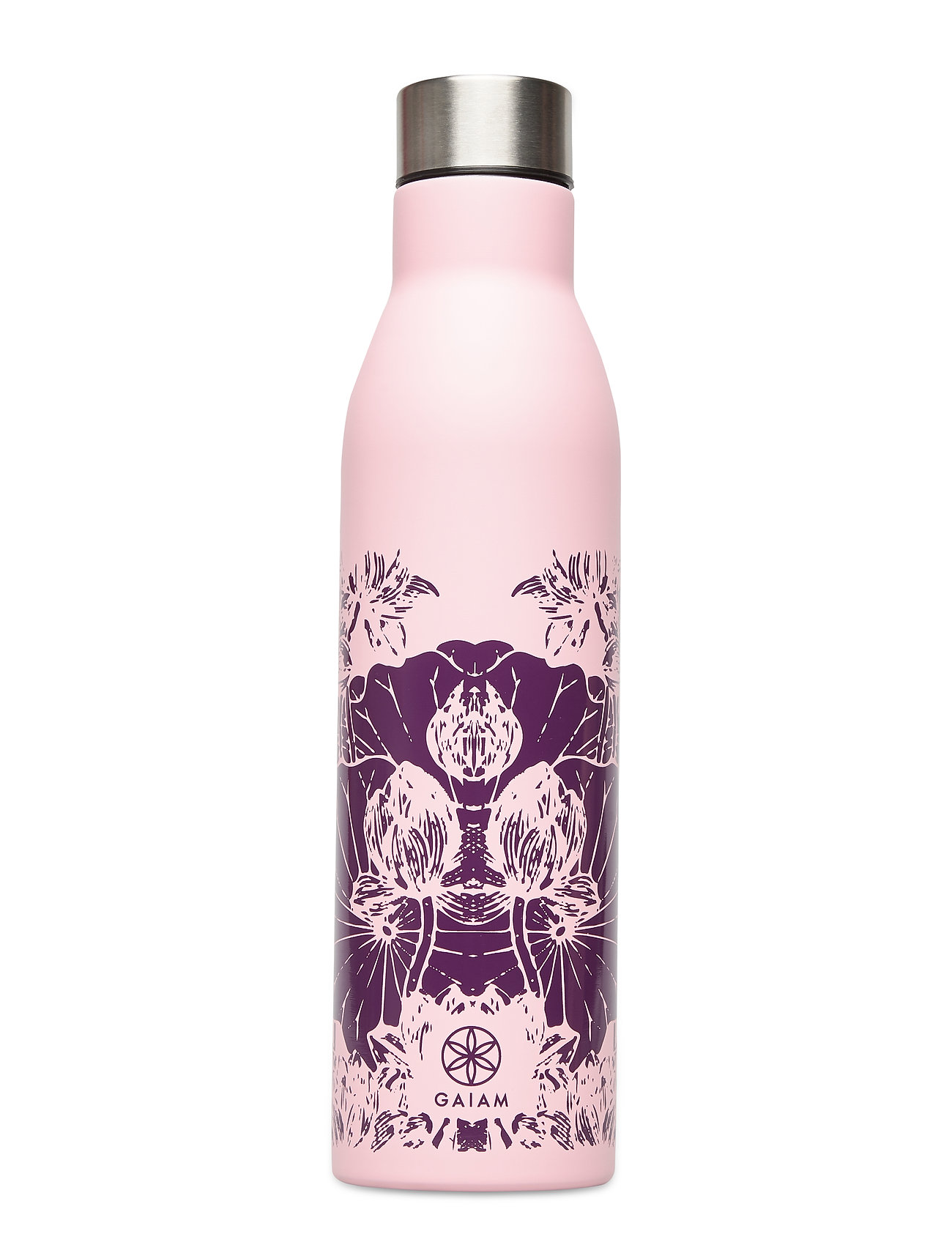 Easy Grip Water Bottle Floral Accessories Water Bottles Vaaleanpunainen Gaiam